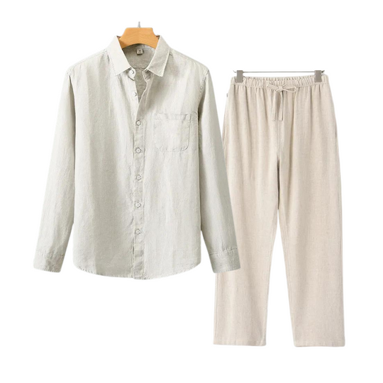 Barclay & Bloom - Herren Leinen Set - Langarmshirt