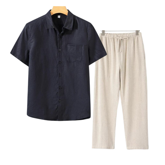 Barclay & Bloom - Herren Leinen Outfit Set - Kurzarm