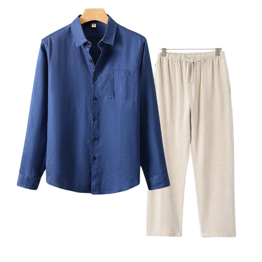 Barclay & Bloom - Herren Leinen Set - Langarmshirt