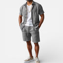 Men’s Cotton Linen Blend Two Piece Set Breathable Casual Summer Outfit