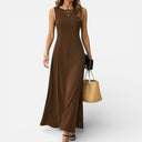 Women’s Maxi Dress Stretch Fabric Classic Sleeveless Long Fit