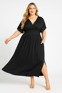 Maria Dress – Pleated Chiffon V-Neck Dress