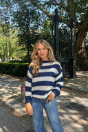 Lena | Damen gestreifter Strickpullover