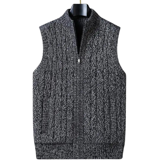 Barclay & Bloom - Men's Stylish Zipper Sleeveless Vintage Sweater