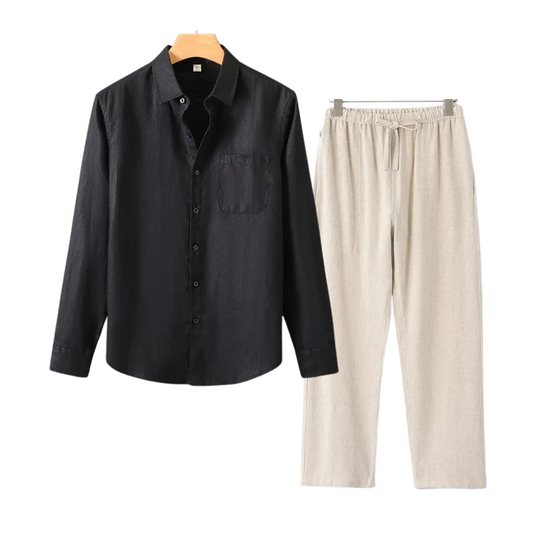 Barclay & Bloom - Herren Leinen Set - Langarmshirt