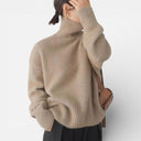 Aria Women’s Cashmere Sweater – Long Sleeve High Neck Pullover