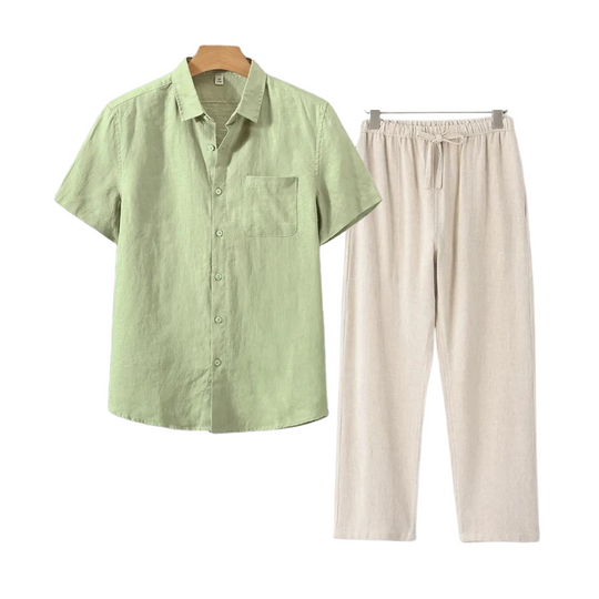 Barclay & Bloom - Herren Leinen Outfit Set - Kurzarm