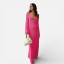 Women’s Knit Maxi Dress Hollow Out Breathable Beach Cover Up
