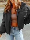 Lina Damen Steppjacke – Kurzer Reißverschluss vorne Wintermantel