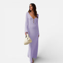 Women’s Knit Maxi Dress Hollow Out Breathable Beach Cover Up