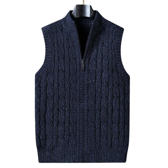 Barclay & Bloom - Men's Stylish Zipper Sleeveless Vintage Sweater
