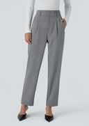 Women’s High-Waist Stretch Slim-Fit Trousers with Side Pockets