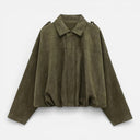 Vintage Suede Bomber Jacket for Women