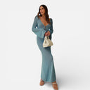 Women’s Knit Maxi Dress Hollow Out Breathable Beach Cover Up