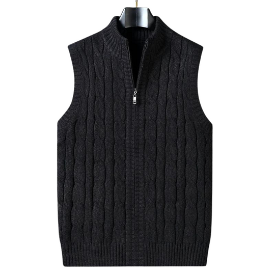 Barclay & Bloom - Men's Stylish Zipper Sleeveless Vintage Sweater