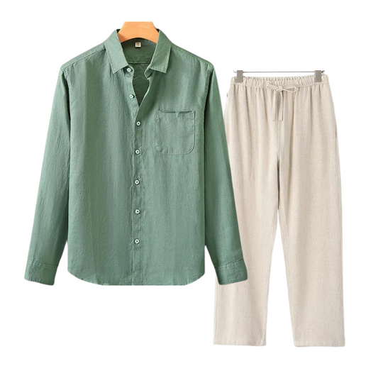 Barclay & Bloom - Herren Leinen Set - Langarmshirt