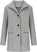 Barclay & Bloom | Damen Wollmischmantel – Mid-Length Langarm Jacke mit Knopfleiste und Taschen