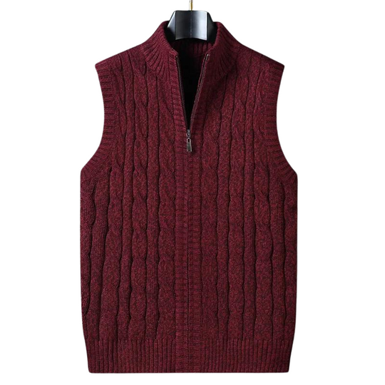 Barclay & Bloom - Men's Stylish Zipper Sleeveless Vintage Sweater