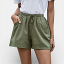 Women’s Linen Cotton Blend Shorts Lightweight Casual Loose Fit Summer