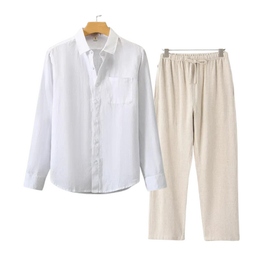 Barclay & Bloom - Herren Leinen Set - Langarmshirt