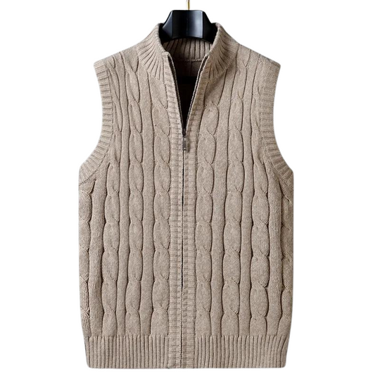 Barclay & Bloom - Men's Stylish Zipper Sleeveless Vintage Sweater