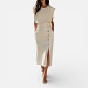 Women’s Premium Sheath Midi Dress Comfort Summer Office