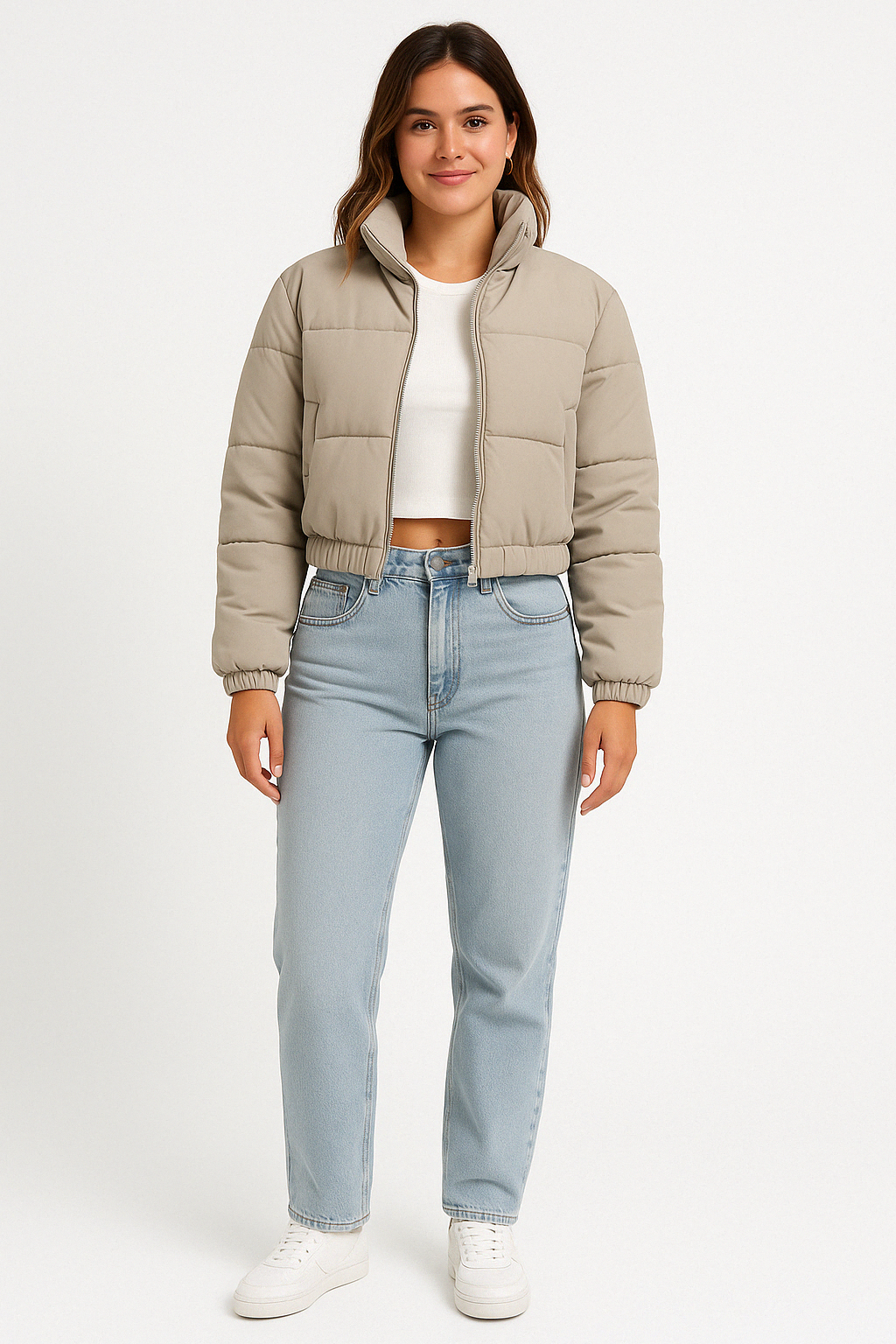 Talia - Damen Cropped Steppjacke