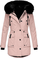 Barclay & Bloom | Women’s Winter Parka Coat – Hooded Jacket with Faux Fur Trim and Zip Closure