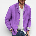 Men’s Cotton Linen Blazer Jacket Classic Comfort Lapel Fit
