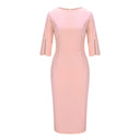 Barclay & Bloom | Women’s Midi Pencil Dress – Office Dress with Pearl Detail