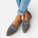 Women’s Soft Suede Loafers Cushioned Support Mid Heel