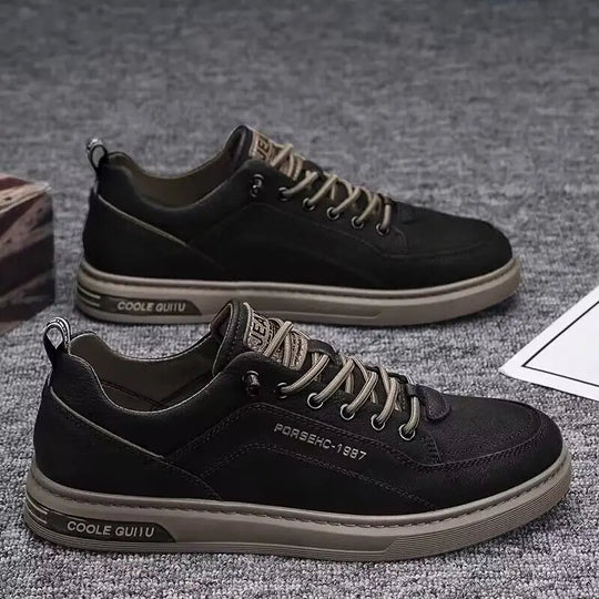 Lennox Herren Freizeitsneaker – Niedrige weiße Lederschuhe
