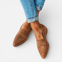 Women’s Soft Suede Loafers Cushioned Support Mid Heel