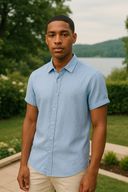 Ethan Men’s Linen Shirt – Short Sleeve Summer Wear