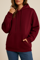 Nahla – Solid Color Fleece Hoodie with Pocket