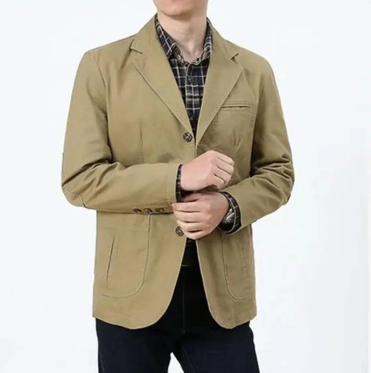 Adrian Men’s Casual Blazer – Button-Up Cotton Jacket