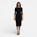 Women’s Midi Dress Beaded O-Neck Elegant Half Sleeve