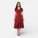 Barclay & Bloom | Women’s V-Neck Midi Dress Wedding Guest Elegant Flowy Style