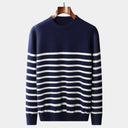 Barclay & Bloom | Men’s Striped Knit Sweater – Crew Neck Pullover Jumper