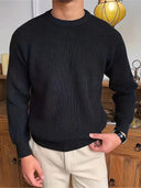 Marcus – Gestrickter Rippstrick-Pullover mit Rundhalsausschnitt für Herren