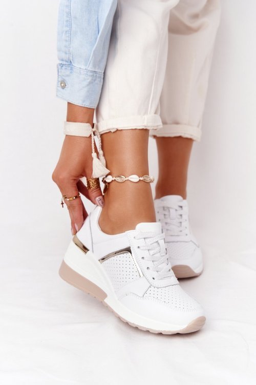 Amaya | Dames Vetersneakers met Metallic Detail