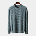Barclay & Bloom | Men’s Cable Knit Sweater – Classic Crew Neck Pullover