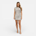 Damen Pailletten Minikleid Enganliegend Festlich