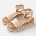 Damen Sandalen mit Plateau, Riemen und bequemer Sohle