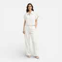 Women’s Two Piece Outfit Set Wide Leg Pants Zip Top Summer