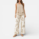 Women’s Sleeveless Top and Wide Leg Pants Set Two Piece Outfit