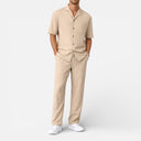 Men’s Summer Two Piece Outfit Short Sleeve Shirt and Pants