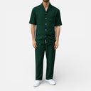 Men’s Summer Two Piece Outfit Short Sleeve Shirt and Pants