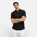 Men’s Linen Cotton Blend Henley Shirt Short Sleeve Casual Summer