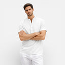 Men’s Linen Cotton Blend Henley Shirt Short Sleeve Casual Summer
